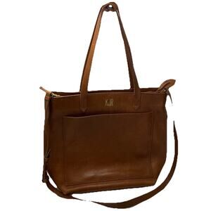 Madewell Medium The Transport English Saddle Brown Tote Shoulder Monogram KJR